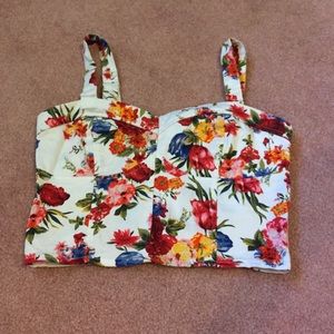 Floral bustier crop top