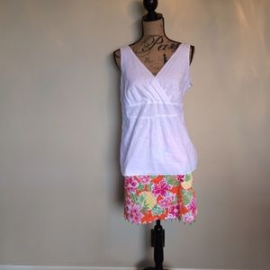 LOFT embroidery side zip delicate cotton top