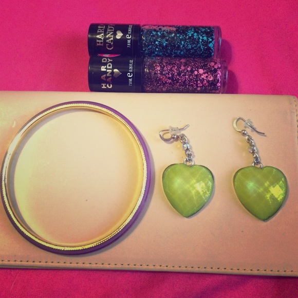 Girl lot, nail polish, and jewelry