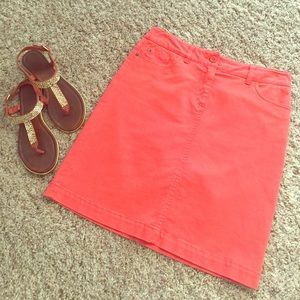 Bright orange Boden midi skirt with pockets