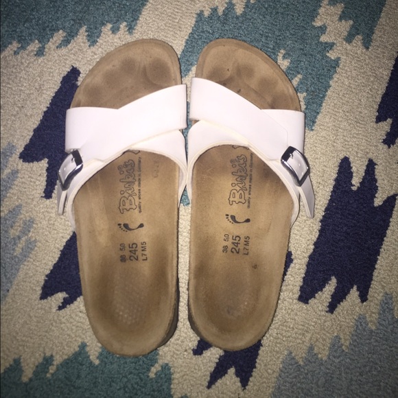 White Leather Birkenstock Birkis