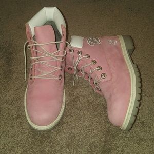 Pink Timberland boots