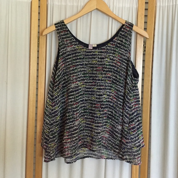 Multi Print Ruffle Bottom Tank - Picture 1 of 2