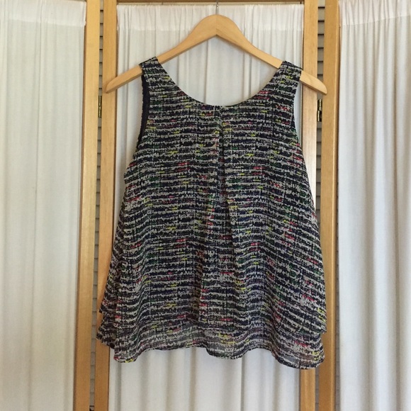 Multi Print Ruffle Bottom Tank - Picture 2 of 2