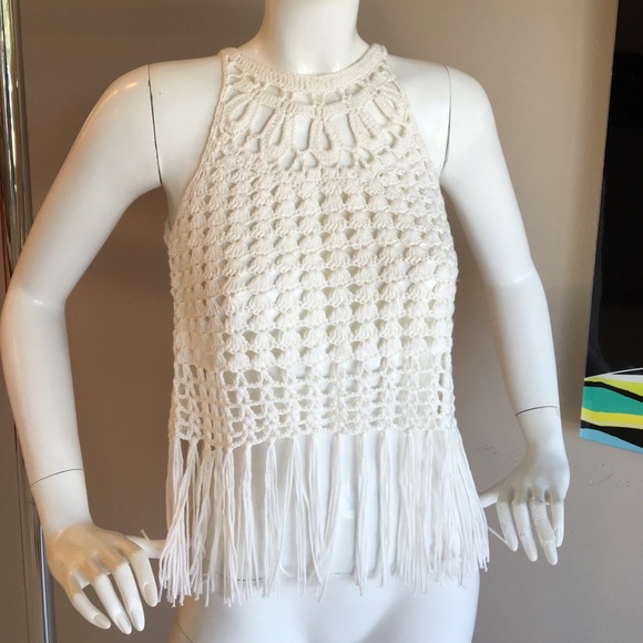 Flower Crochet Fringe Top
