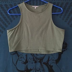 green crop top