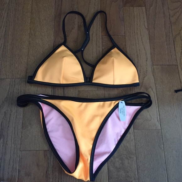 Trendy neon orange bikini