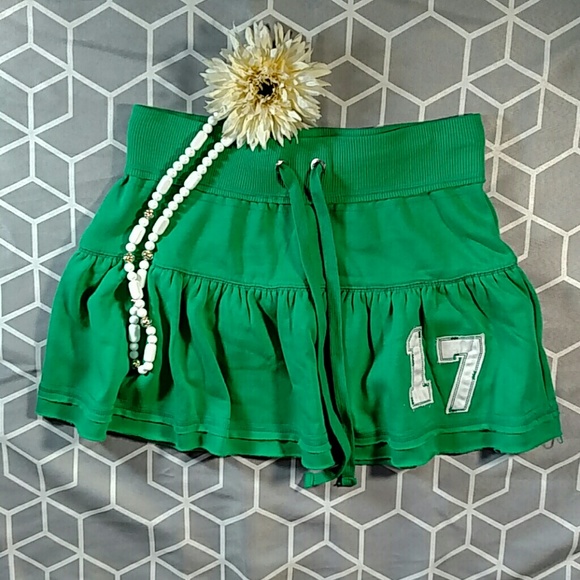 Vanity Green Cotton Skirt