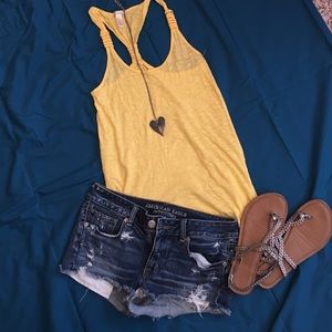 Yellow racer back tank