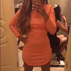 SHOWPO GET THE SCOOP DRESS IN PEACH SIZE: 4 (S)