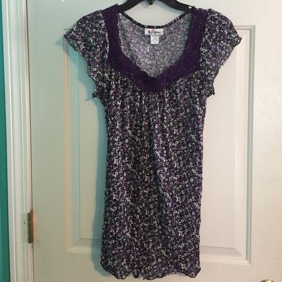Purple floral shirt