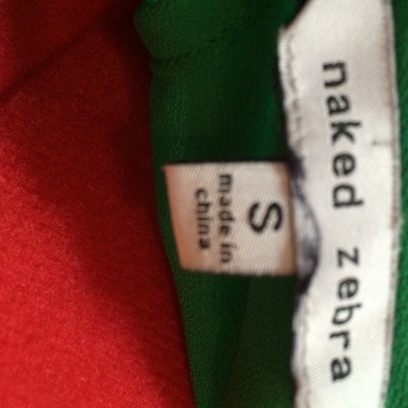 Naked zebra size S green pleated tank - Picture 3 of 3