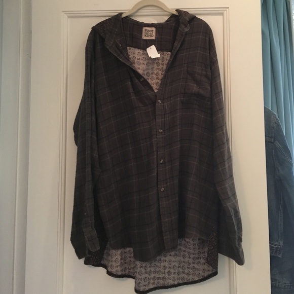 NWT LF floral Furst of a Kind hooded flannel - Picture 3 of 4