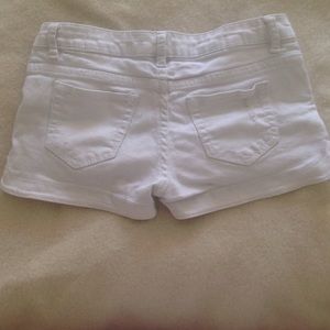 White jean shorts
