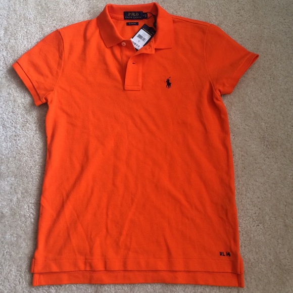 NWT Orange Polo Ralph Lauren polo shirt - Picture 2 of 3