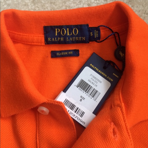 NWT Orange Polo Ralph Lauren polo shirt - Picture 3 of 3