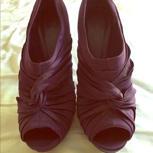 Purple Peep Toe Booties