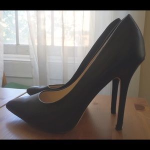 Black Leather Stilettos