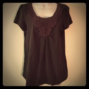 SALE🔥CROCHET EMBELLISHED SHORT SLEEVE TOP