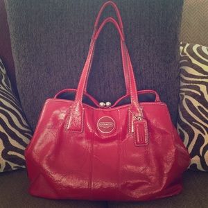 Coach Red Patent Leather Handbag