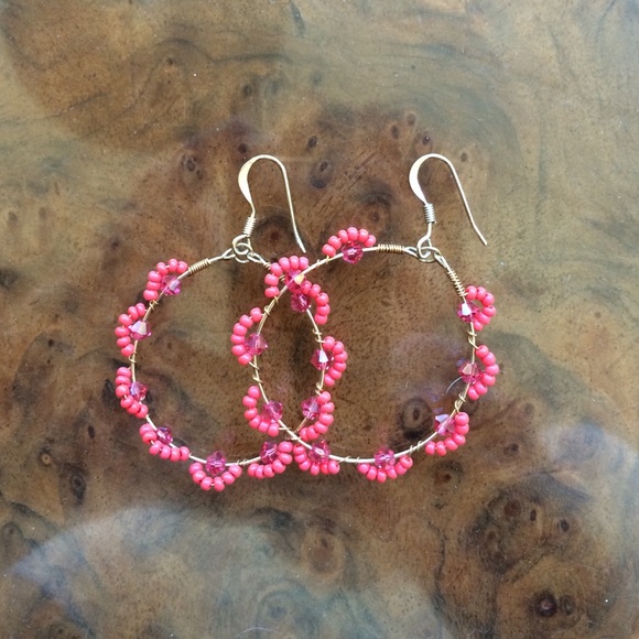Sparkly coral earrings