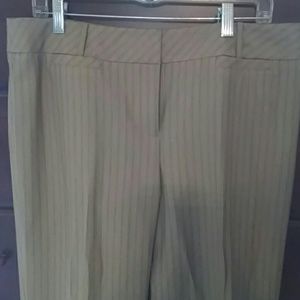 Woman's tan pin stripped dress pants size 14p