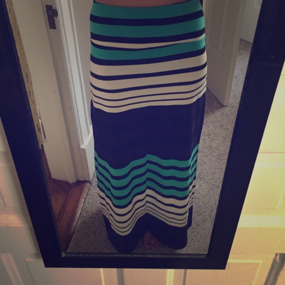 Striped maxi skirt