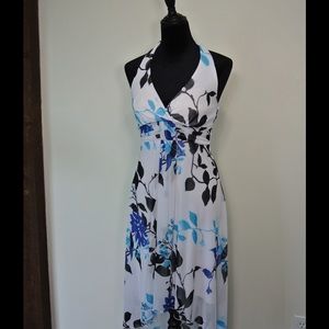 White floral halter dress
