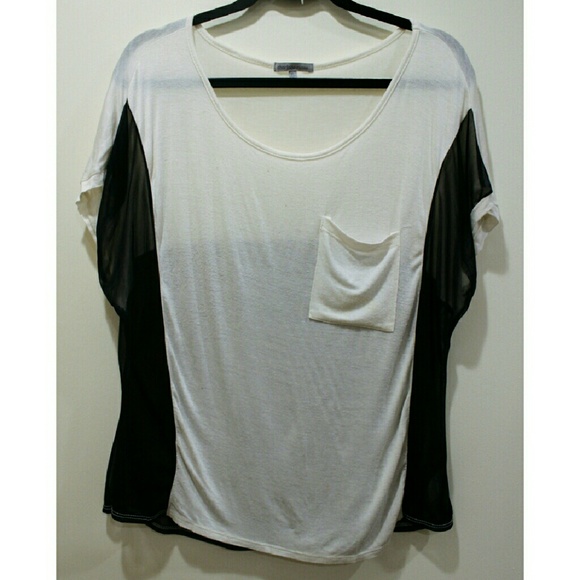 Charlotte Russe White Top with Black Mesh