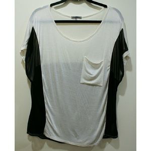 Charlotte Russe White Top with Black Mesh