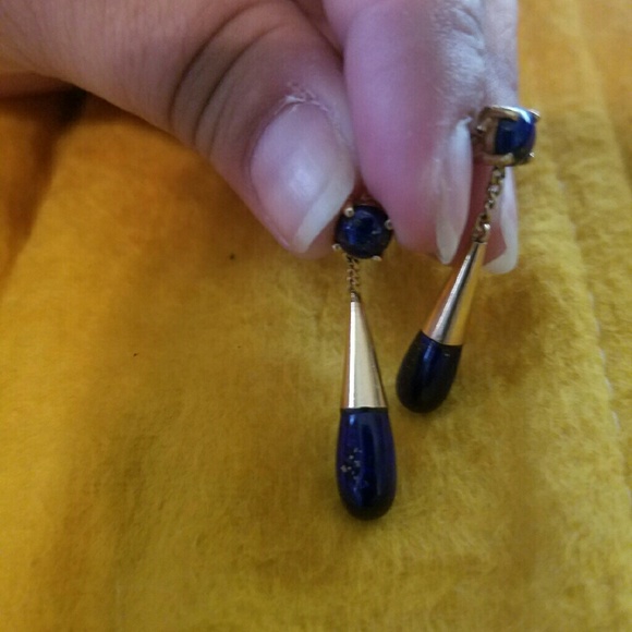 14 karat gold and lapis earrings