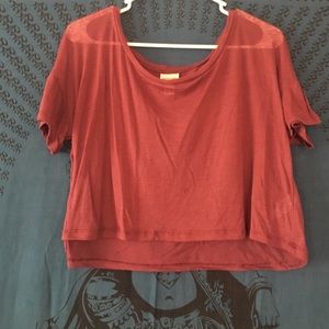 burgundy top