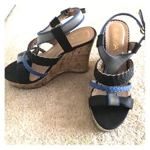 Black and blue wedges