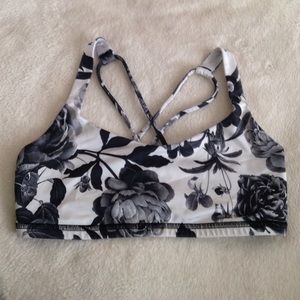 Lululemon Black and White Flower Bra