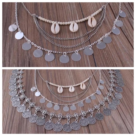🛑ON HOLD🛑Turkish Coin Necklace w SeaShell Choker - Picture 4 of 5