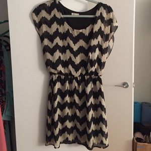 L8ter Black and Tan stripe patterned dress