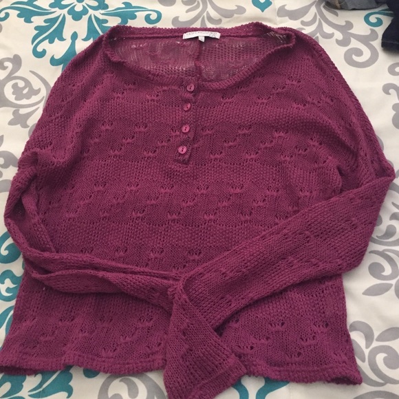 purple knit sweater