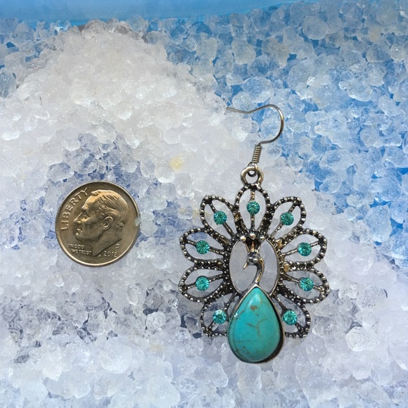 Peacock Statement Earrings - Picture 8 of 9