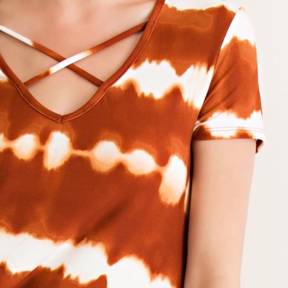Rust Tie Dye Shift Dress - Picture 3 of 4