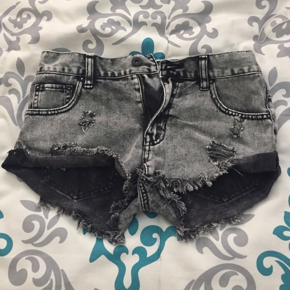 slouchy denim shorts