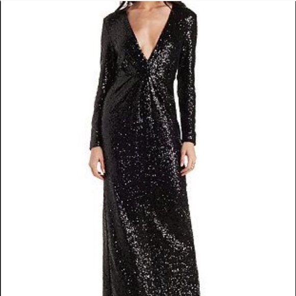 Sexy black sequin dress