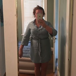 Chambray shirt dress