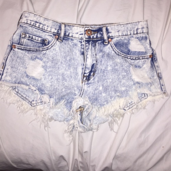 Acid Wash High Rise Shorts