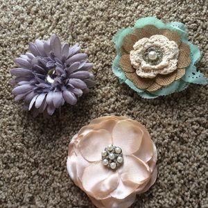 3 flower bows bundle