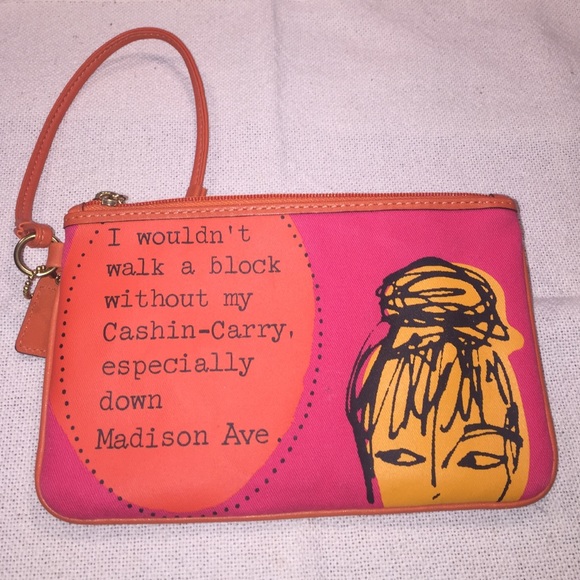 Very unique Pink Coach WRISTLET with coin pocket
