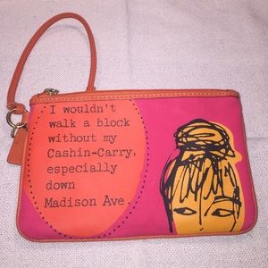 Very unique Pink Coach WRISTLET with coin pocket