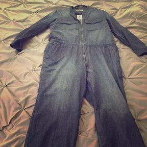 Madewell denim jumpsuit.