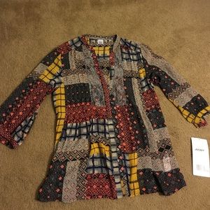 NWT Patchwork design dress top