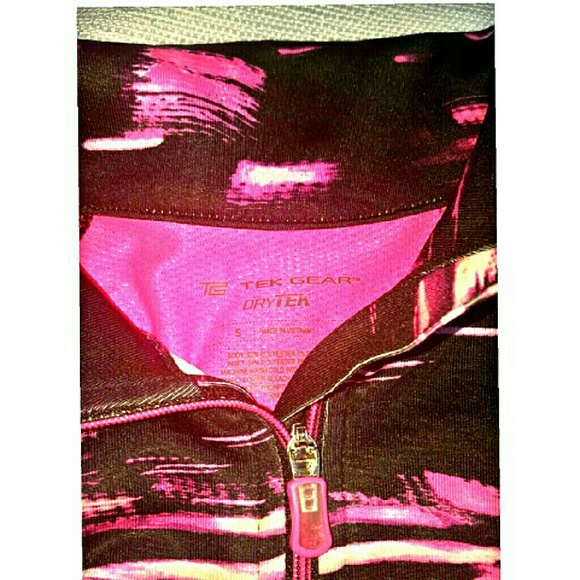 NWT Tek Gear workout pink and black pullover - Picture 3 of 3