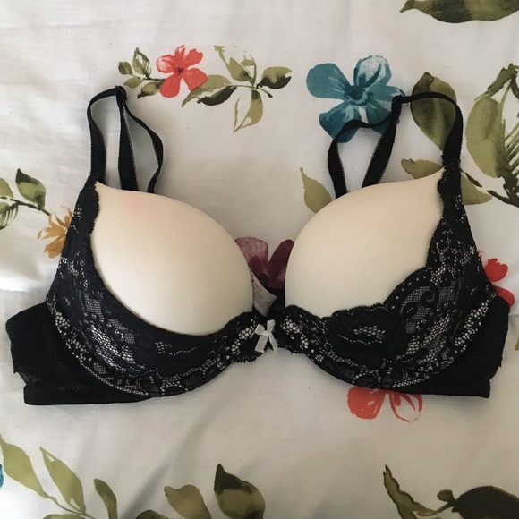 White Bra with Black Lace